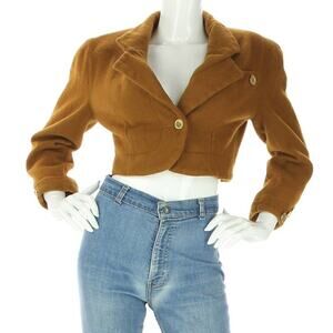 Vintage Wool Cropped Blazer Urban Chic